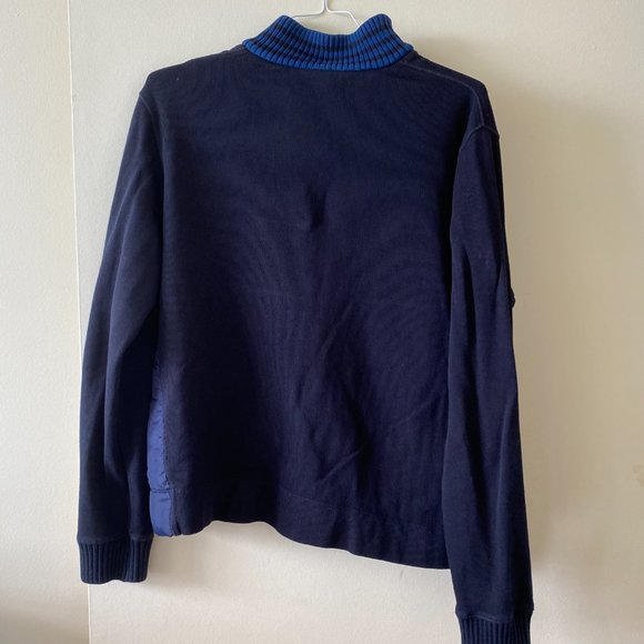 Hugo Boss Navy Cotton Knit Half-Zip Sweater - Picture 14 of 14